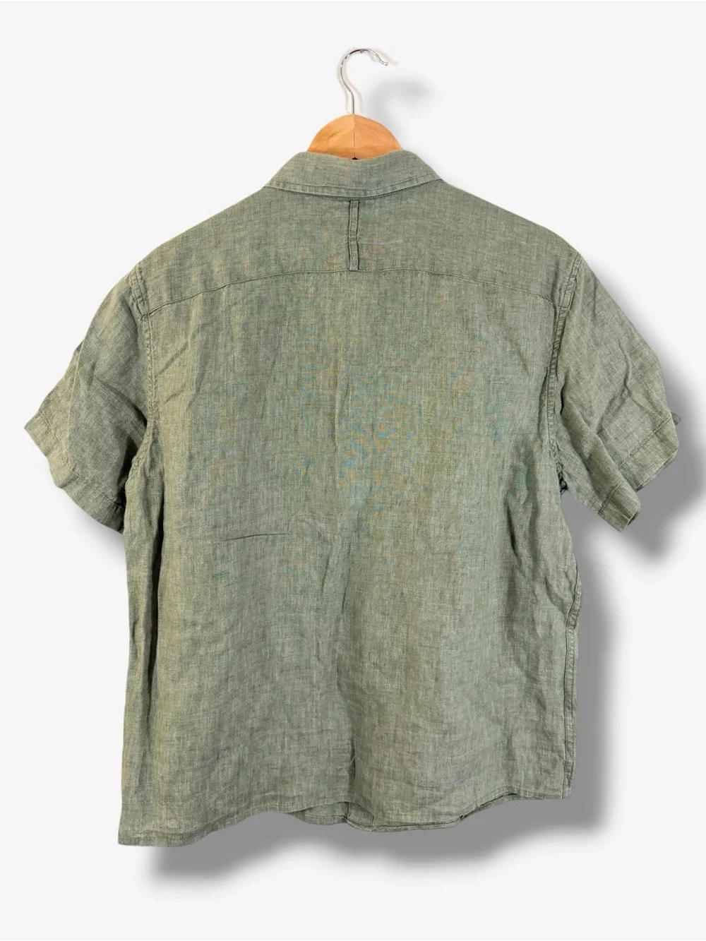 Banana Republic Green Linen Short Sleeve Button Down Men’s M Camden Standard Fit